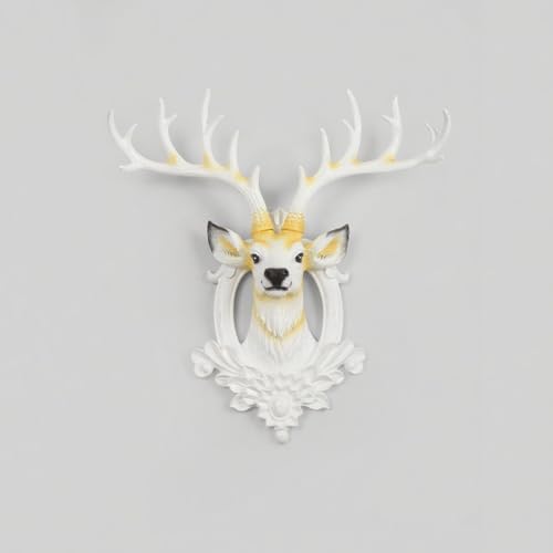 Handcrafted Resin Deer Head Wall Sculpture with Detachable Antlers