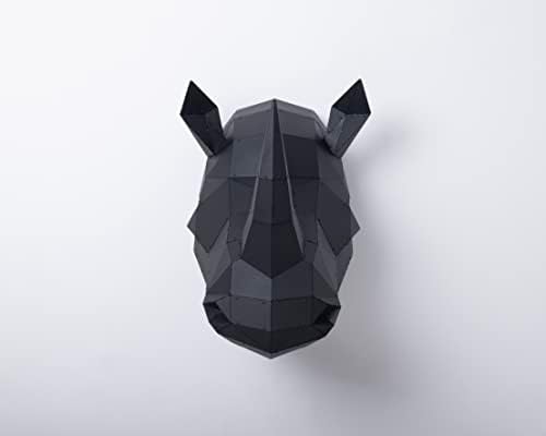 Rhino 3D Metal Wall Sculpture - Handmade Decor