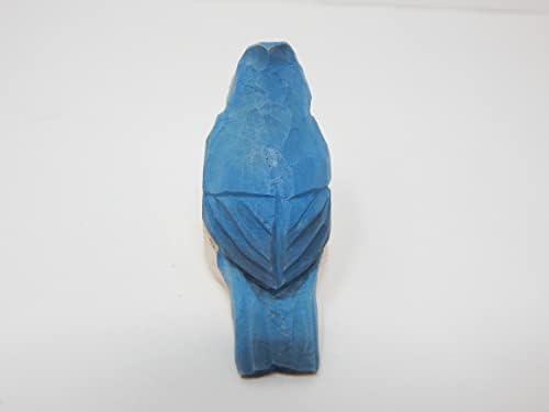 Hand-Carved Tufted Titmouse Wood Figurine - Miniature Sculpture Ornament