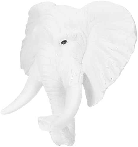 MAGICLULU Head Wall Sculpture Elephant Hanging Art Decor for Wild Animal Lovers White