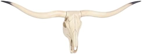 ZHANYUN Long Horn Cow Skull Wall Decor Beige