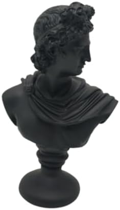 Qianly Greek God Bust Statue Desktop Decoration Apollo Black