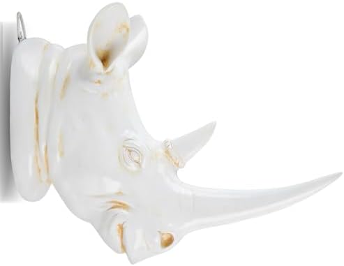 11 Inch Resin Rhino Head Wall Decor Art