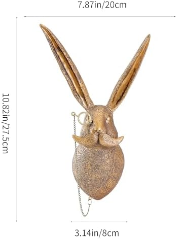 Xuanpax Gold Rabbit Wall Sculpture Vintage Decor