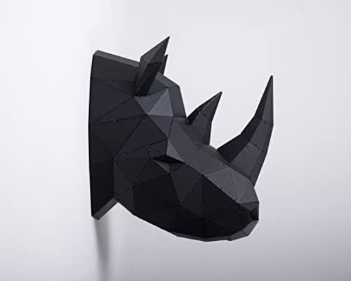 Rhino 3D Metal Wall Sculpture - Handmade Decor