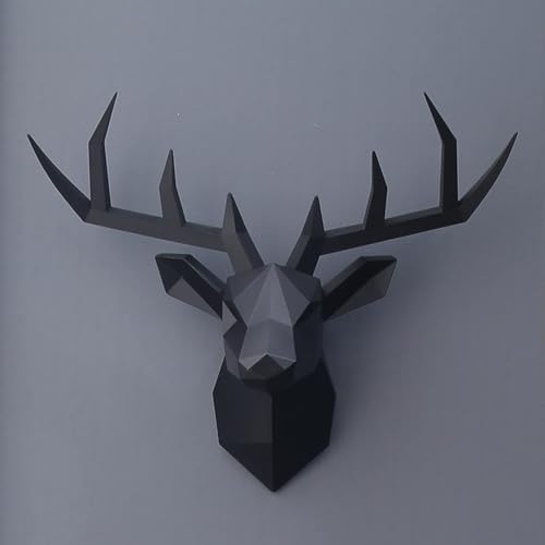 XYQXYQ Geometric Deer Head Wall Sculpture - Modern Resin Decor
