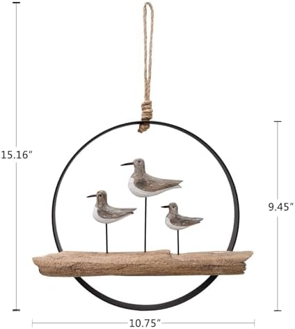 Linfevisi Wooden Seagull Wall Art Nautical Decor