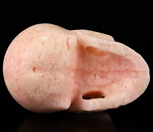 Skullis 5 Inch Pink Aragonite Crystal Skull Statue