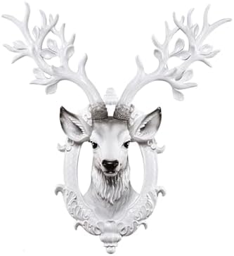 Faux Deer Head Wall Sculpture with Detachable Antlers