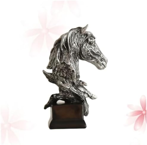 VICASKY Mini Horse Head Silver Decorative Figurine