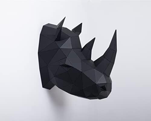 Rhino 3D Metal Wall Sculpture - Handmade Decor