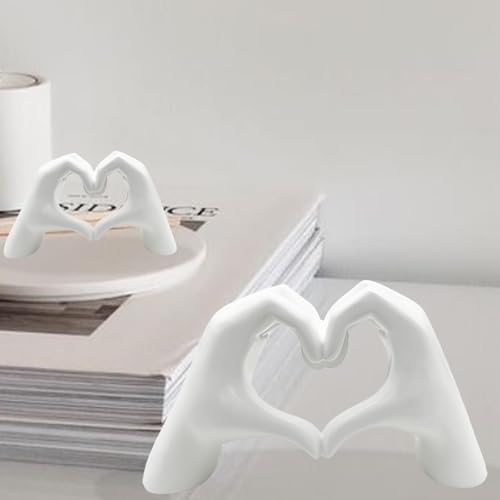 Heart Hands Statue Love Finger Sculptures 2pcs