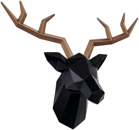 Keygift Geometrical Deer Head Wall Decor Black and Copper