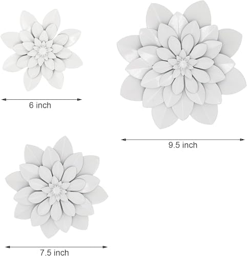 Metal Flower Wall Art Vintage Layered Decor for Home Office Garden