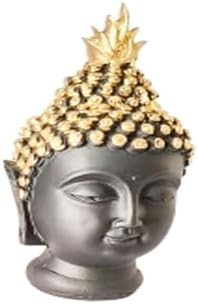Buddha Meditation Head Statue Black
