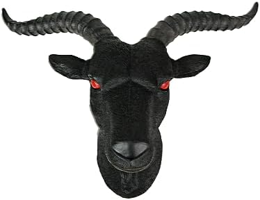 Zeckos 115 Inch Black Baphomet Goat Head Wall Sculpture