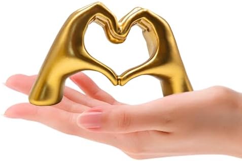 Small Gold Heart Hands Sculpture Decor Statue