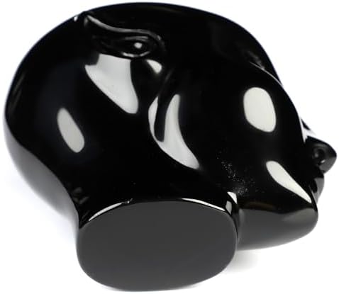 Skullis 41 Inch Black Obsidian Crystal Skull Sculpture