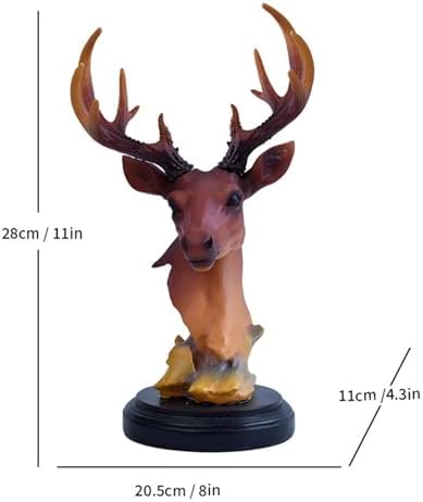 Brown Deer Head Stag Ornament Figurine Sculpture