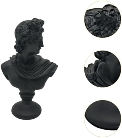 Qianly Greek God Bust Statue Desktop Decoration Apollo Black