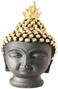 Buddha Meditation Head Statue Black