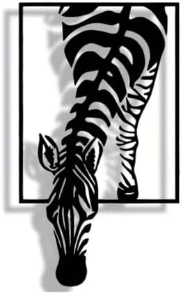 SEMMGO Black Metal Zebra Wall Sculpture Minimalist Decor