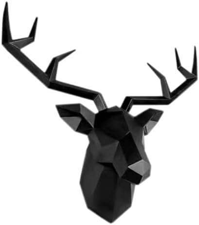 XYQXYQ Geometric Deer Head Wall Sculpture - Modern Resin Decor