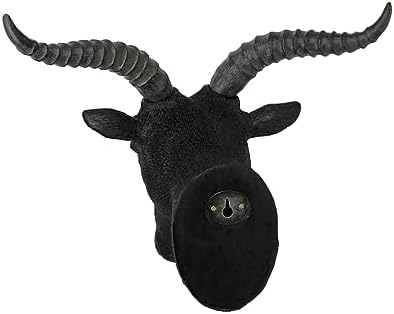 Zeckos 115 Inch Black Baphomet Goat Head Wall Sculpture