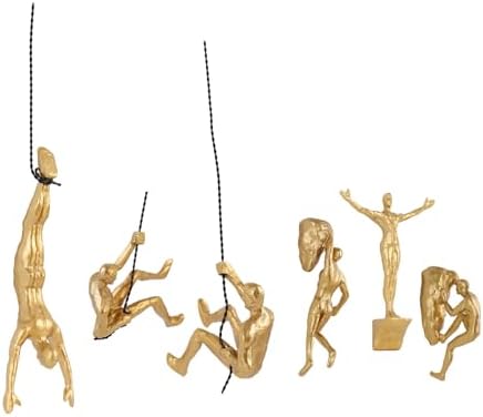 Set of 6 Climbing Man Wall Art Decor Sculptures