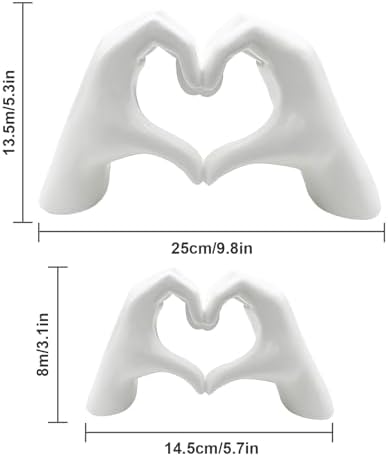 Heart Hands Statue Love Finger Sculptures 2pcs