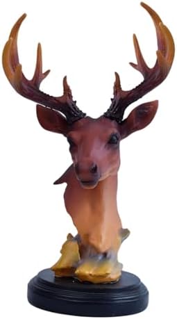 Brown Deer Head Stag Ornament Figurine Sculpture