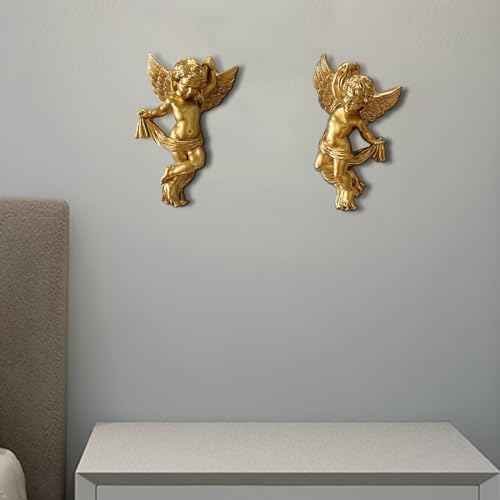 Generic Set of 2 Resin Angel Wall Sculptures