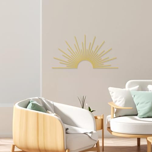 YATEASLU Gold Metal Sun Wall Decor 315x157