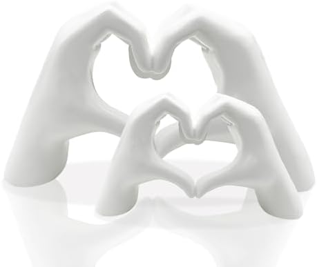 Heart Hands Statue Love Finger Sculptures 2pcs