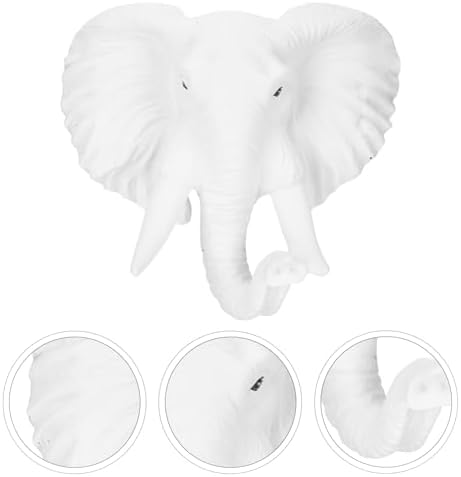 MAGICLULU Head Wall Sculpture Elephant Hanging Art Decor for Wild Animal Lovers White