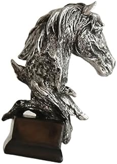 VICASKY Mini Horse Head Silver Decorative Figurine