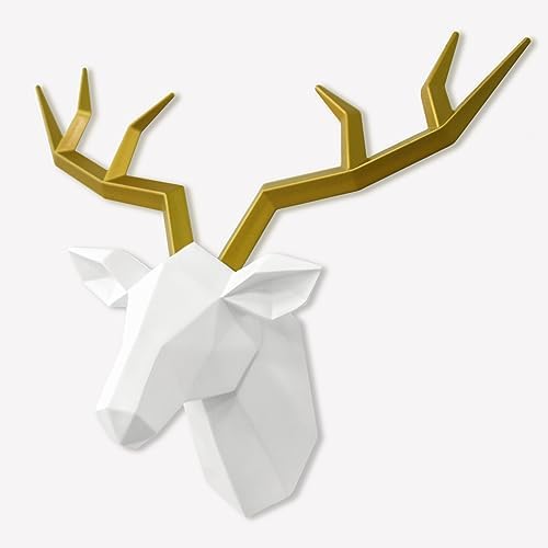 Tiancentral H Deer Head Geometric Wall Sculpture