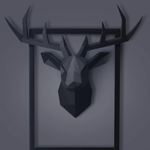 XYQXYQ Geometric Deer Head Wall Sculpture - Modern Resin Decor