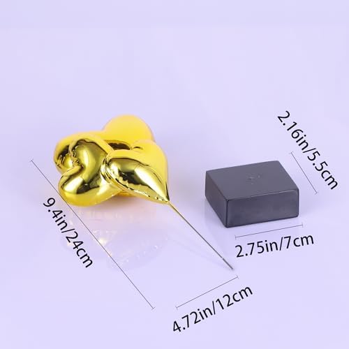 Suruim Gold Resin Balloon Heart Statue