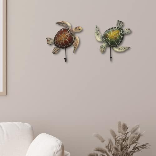 Comfy Hour Ocean Voyage 5 Inch Sea Turtle Wall Hanger Set of 2