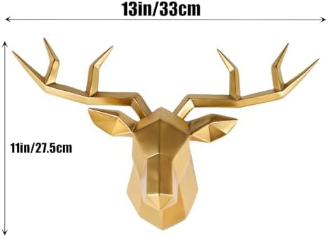 Copper Deer Head Wall Decor with Gold Accent