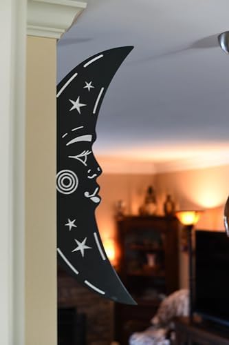 Craft and Plank 3D Floating Crescent Moon Wall Art in Black 1