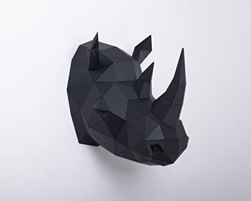 Rhino 3D Metal Wall Sculpture - Handmade Decor