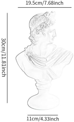 Qianly Greek God Bust Statue Desktop Decoration Apollo Black