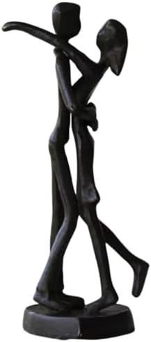 Modern Iron Couple Sculpture 6th Anniversary Gift Black Metal Art Statue
