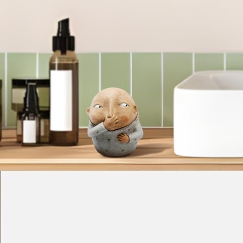 Funny Boy Nose Plugging Resin Sculpture 63 Inch Bathroom Decor