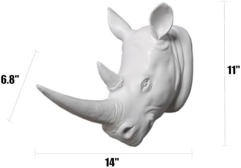 YL Crafts - Medium White Resin Faux Animal Wall Mount