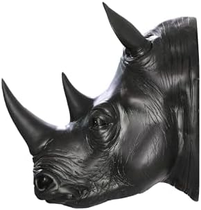 Hi-Line Gift Ltd Rhino Head Wall Art Statue Black