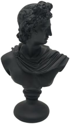 Qianly Greek God Bust Statue Desktop Decoration Apollo Black