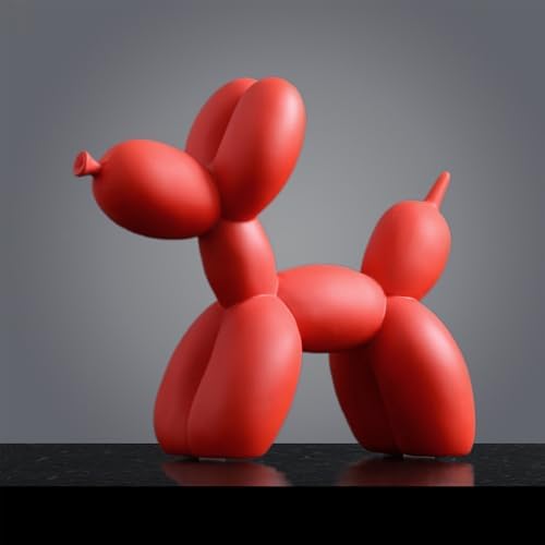 Red Resin Balloon Dog Decor Sculpture